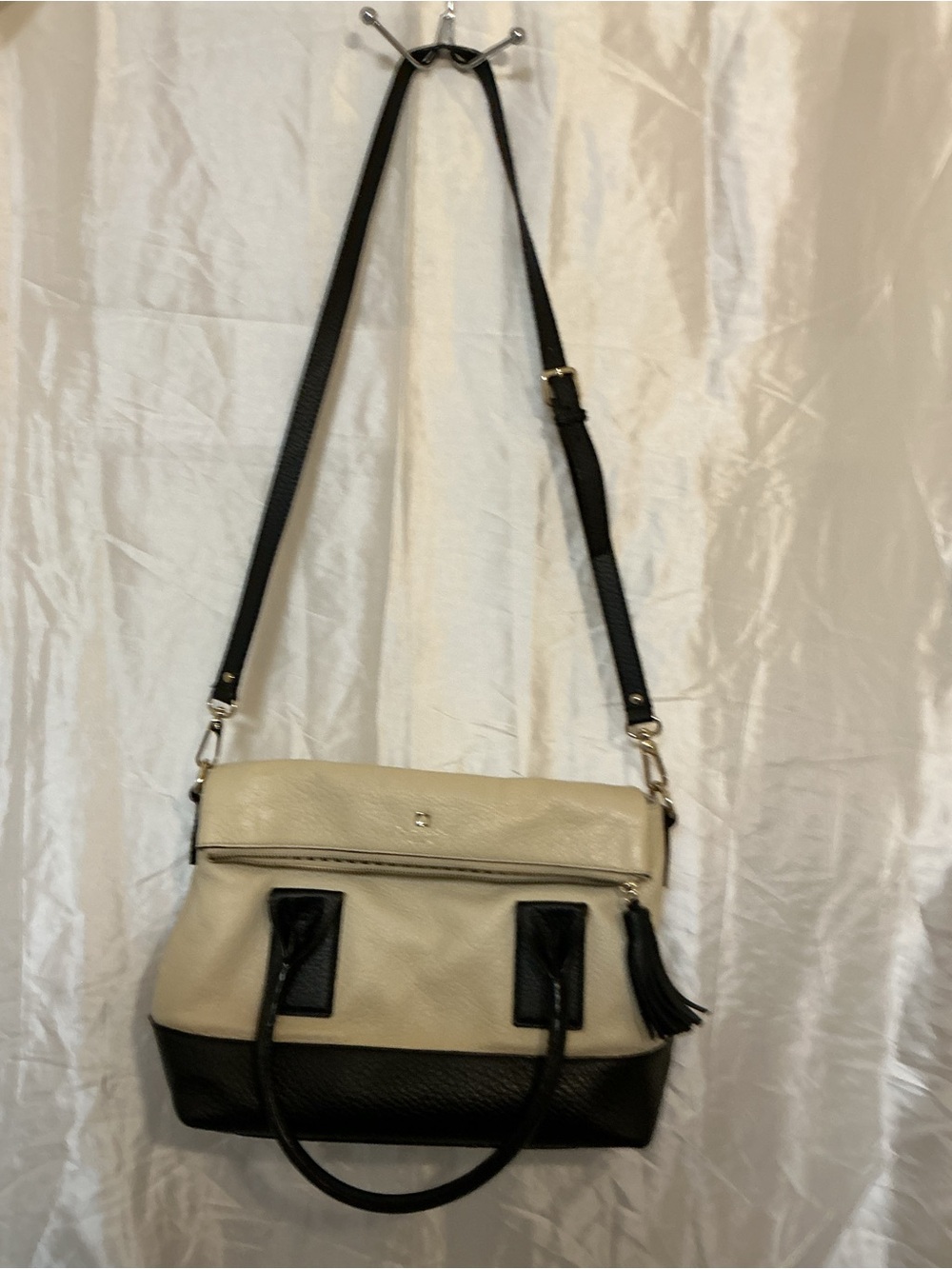 kate spade Cream and Black Two-Tone Leather Crossbody Bag